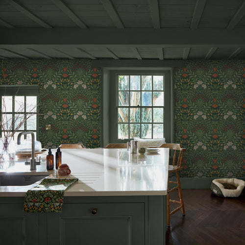 William Morris at Home Vliesbehang - Garden Moss Green - 1000x52 - vtwonen shop