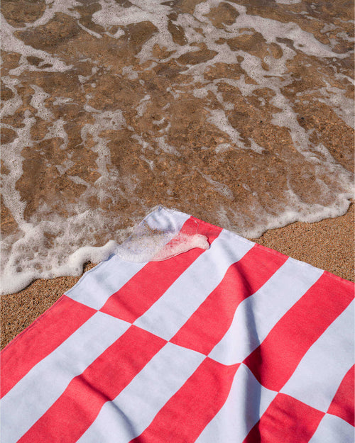 noo.ma Su Beach Towel 100% katoen - Lime & Blue, 160 x 100 cm