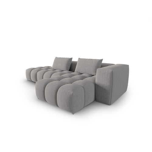 Cosmopolitan Design - Modulaire hoekbank rechts Verona 4-zits, structurele stof warm grijs - 145x265x70cm