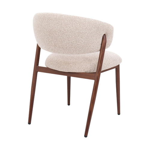 DÉJA Living Eetkamerstoel Skive - Stof - Zand/Walnoot - Set van 2 - vtwonen shop