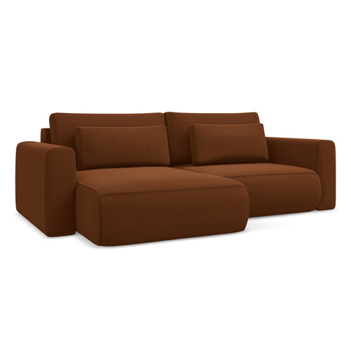LaMiaSofa hoekbank links Perugia - velours - terracotta - 240x149x82