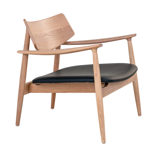 Artichok Oliver Houten Fauteuil Naturel - Zwarte Kunstleren Zitting - vtwonen shop