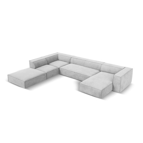 Cosmopolitan Design - Panoramische hoekbank links Turin 6-zits, structurele stof geld - 270x365x68cm