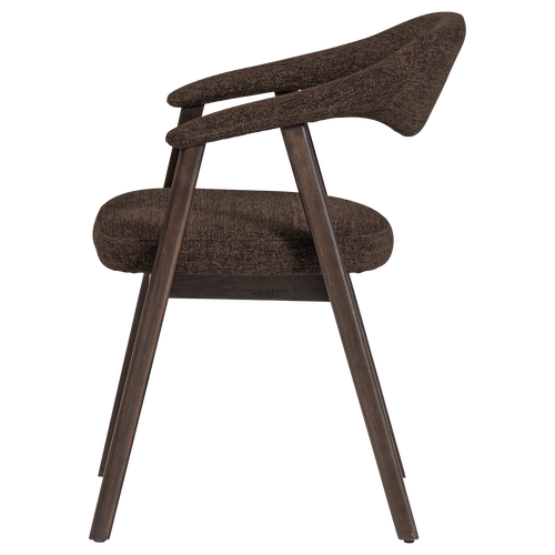 WOOOD eetkamerstoel armleuning bruin Avar - Set Van 2 - 77x60x60