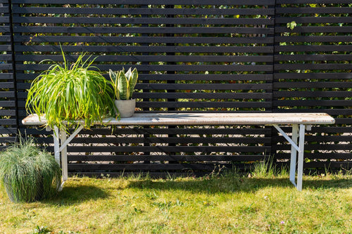 MaximaVida inklapbare picknickbank Berlijn 200 x 25 cm whitewash - FSC hout