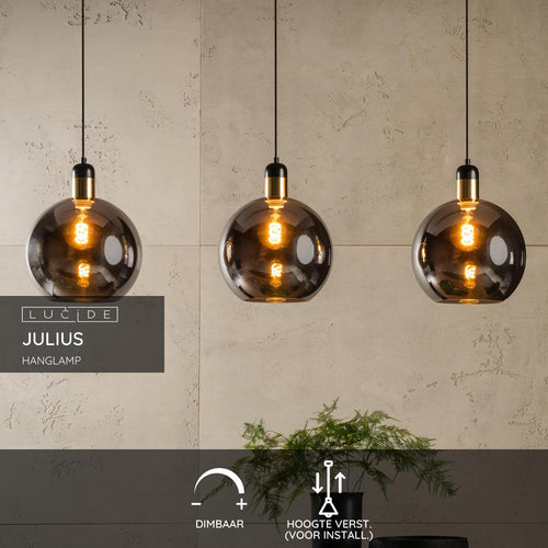 Lucide hanglamp JULIUS - 3xE27 - Fumé - vtwonen shop