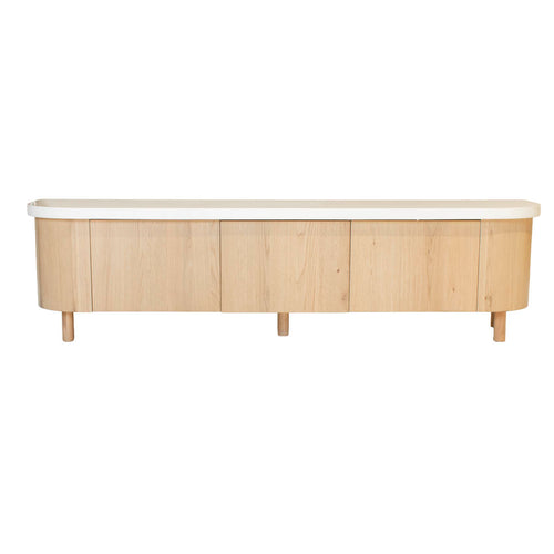 DÉJA Living Tv-meubel Toledo - Naturel Hout/Terrazzo - 180x40x35cm - vtwonen shop