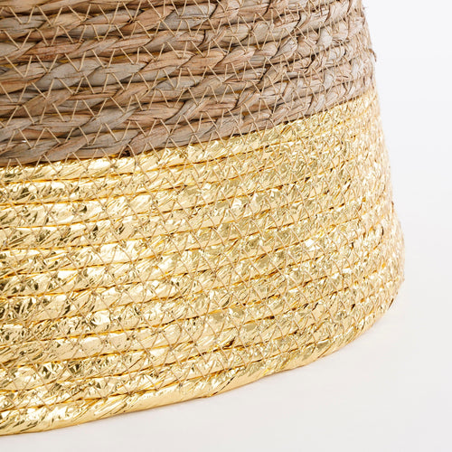 House of Seasons Kerstboomrok - H26 x Ø58 cm - Zeegras - Goud