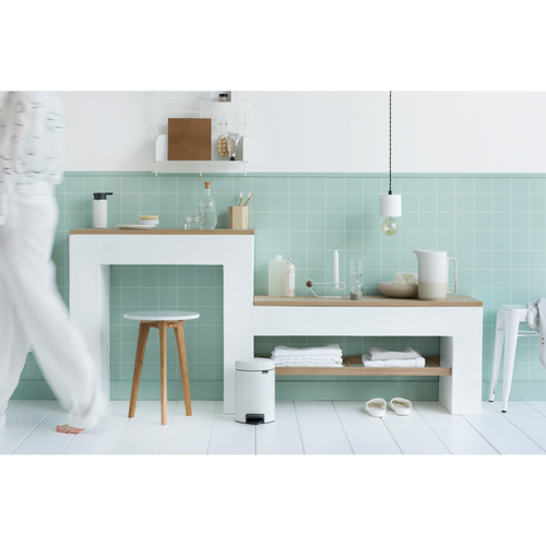 Brabantia NewIcon Pedaalemmer, 3 liter, kunststof binnenemmer - Dreamy Blue