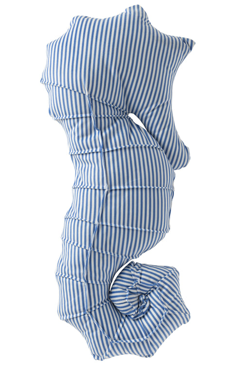J-Line kussen Zeepaard Gestreept - polyester - blauw/wit
