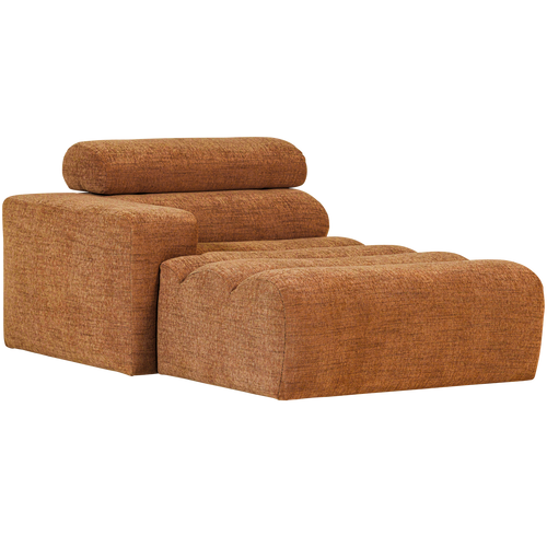 WOOOD chaise longue element arm links Novi - Polyester -Oranje Melange - 86x109x173 - vtwonen shop