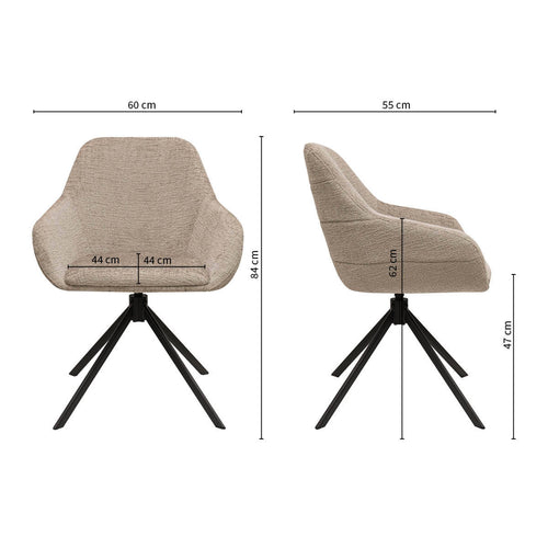 Kick draaistoel Jule - Beige