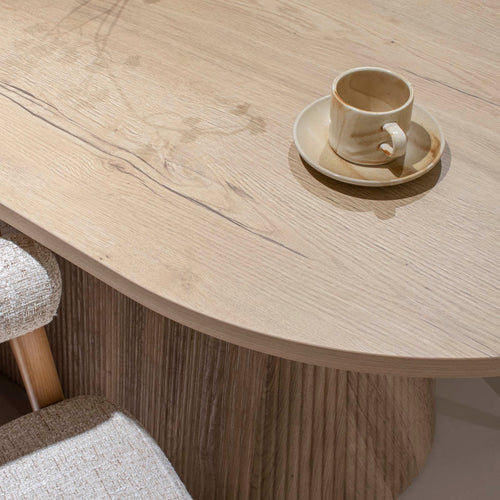 Giga Meubel Eettafel Sylla - Ovaal Naturel Hout - 160x90x75cm