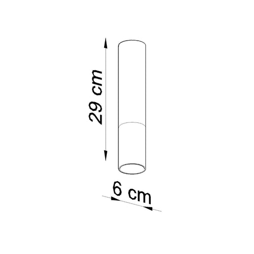Sollux Lighting Plafondlamp LOOPEZ zwart/chroom - 6x6x29cm