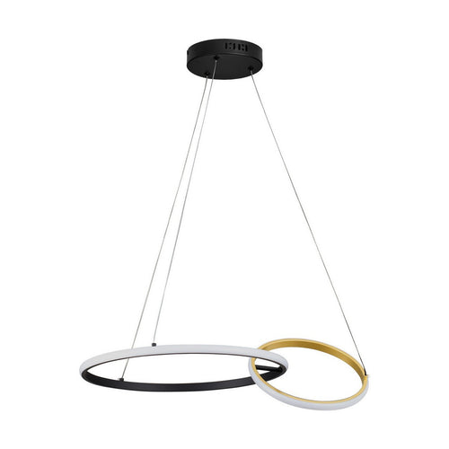 Nova Luce IMAR Geïntegreerde LED-hanglamp voor plafond, zandzwart, goudkleurige Triac dimbare LED 36W 1620lm 3200K