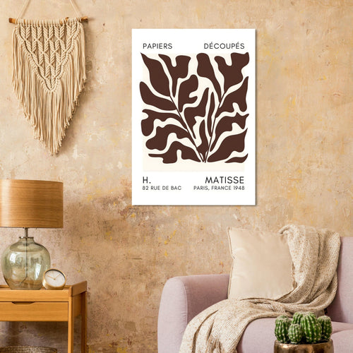 Artfulprints  Matisse – Seabed shapes brown   poster A4 21x29.7 cm - vtwonen shop