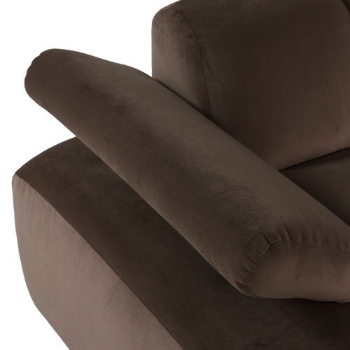 WOOOD chaise longue bank links Mojo - Velvet - Bruin - 74x124x162