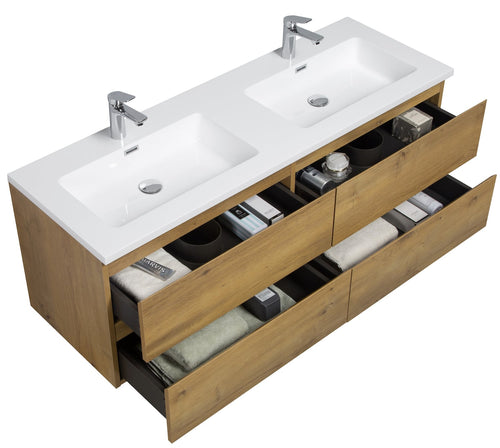 Badplaats Badkamermeubel Set Angela 140 cm – Eiken – Badmeubel met Wastafel