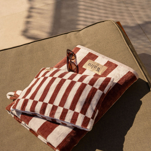 Walra - Strandlaken Salty Square - 100x180 cm - Bruin