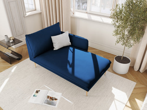 Cosmopolitan Design rechter chaise longue Vienna flueel, koningsblauw - 170x110x95cm