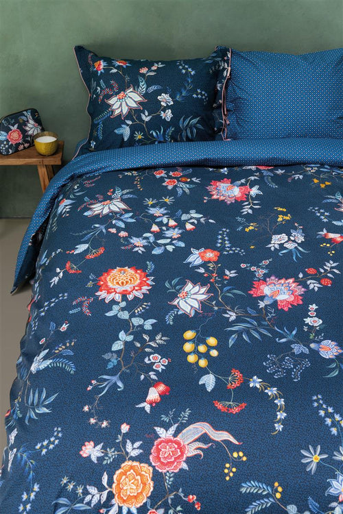 Pip Studio dekbedovertrek Flower Festival - 260x200/220 cm - donker blauw - vtwonen shop