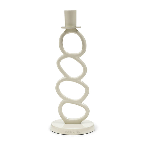 Rivièra Maison Vichy Candle Holder - Aluminium, MDF - Wit - vtwonen shop