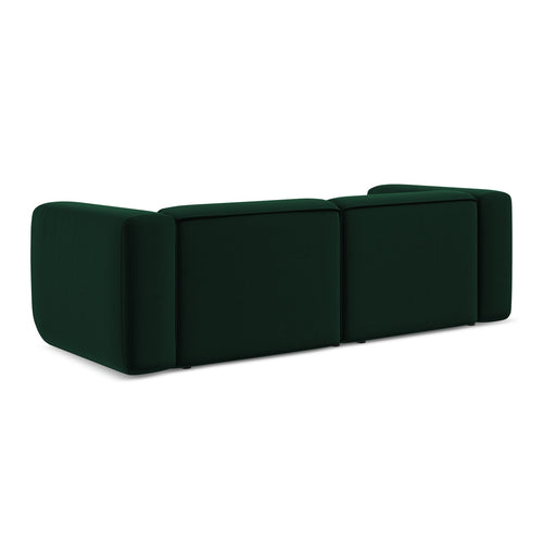 LaMiaSofa 3-zits bank Bari - velours - flessengroen - 228x89x70