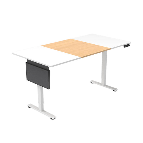 Home Deluxe In hoogte verstelbaar bureau incl. PC-houder wit/hout 160 x 60 cm