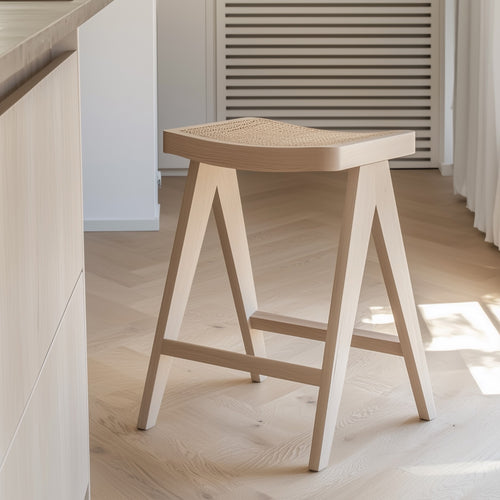 Giga Meubel Barstoel Jules - Rotan/Rubberhout - Naturel - Set van 2 - vtwonen shop