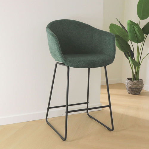 Nolon Nino-Otis Barkruk Donkergroen - met Armleuning - Zwart - 65 cm - vtwonen shop