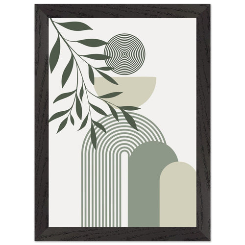 Artfulprints Poster met Lijst Boho – Olive balance   - A4 21x29.7 cm - Groen