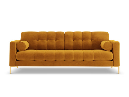 Cosmopolitan Design Bank Bali 4-zits, flueel, geel - 96x217x75cm