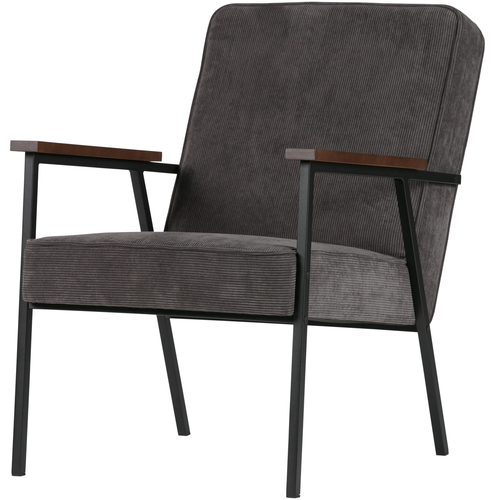 WOOOD fauteuil Sally - Polyester - Antraciet - 87x65x82 - vtwonen shop