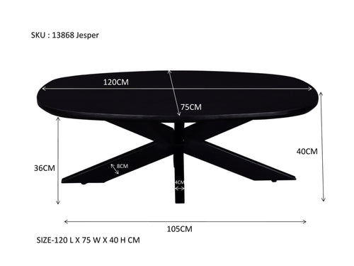 Livingfurn salontafel Jesper - 120cm - mangohout - bruin - vtwonen shop