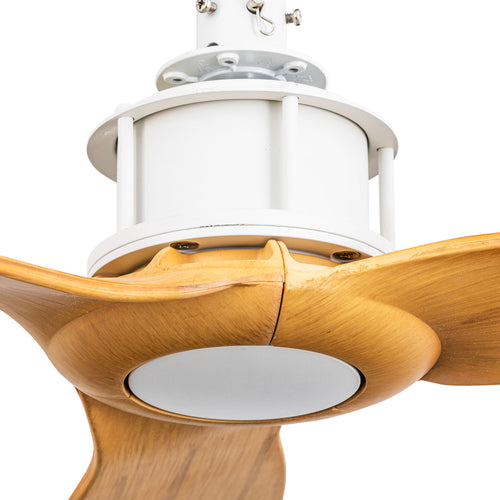 Faro JUST Ventilator Middelgroot Wit, licht hout DC-plafondventilator met 6 snelheden