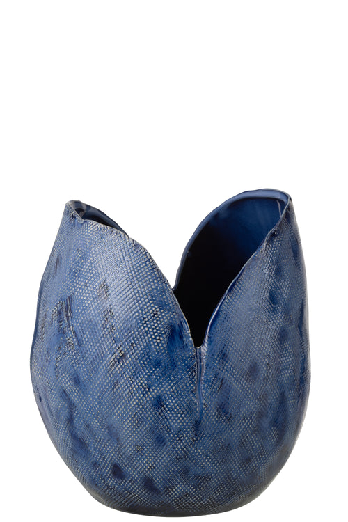 J-Line vaas Thibault - keramiek - blauw - large