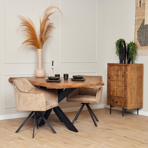 StarFurn Eettafel Boston - Rechthoek Naturel Mangohout - 160x90x76cm