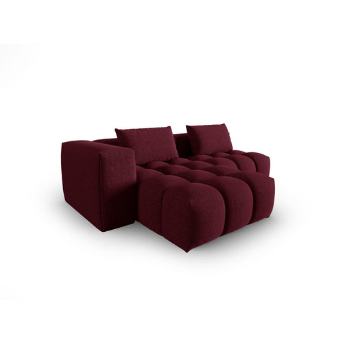 Cosmopolitan Design - Modulaire hoekbank links Verona 3-zits, structurele stof bordeaux - 145x205x70cm