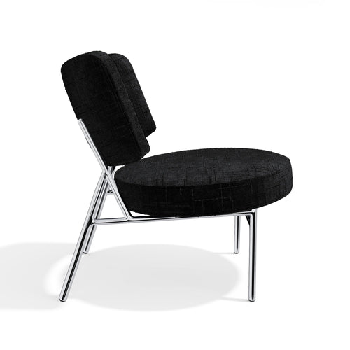 Sia Home - Fauteuil IGGY - Fluweel weefsel - Zwart - 60cm - vtwonen shop