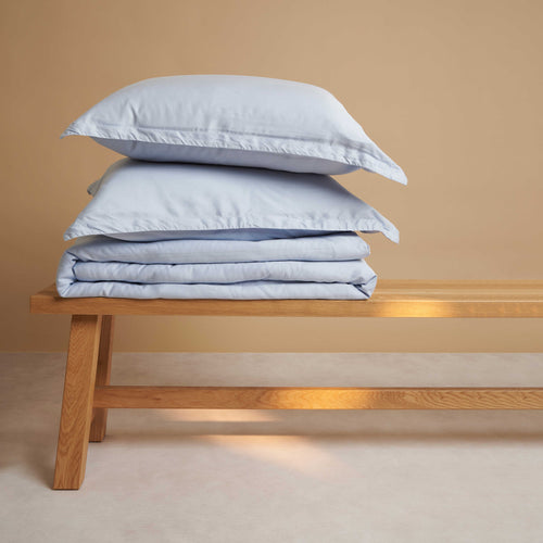 Coco & Cici - Tencel Twill Dekbedovertrek 140 x 220 cm - 1 Persoons Beddengoed - Lichtblauw - Lyocell - Ritssluiting & Extra Zacht - 1 Kussensloop - vtwonen shop