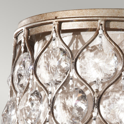 Elstead Lucia - 2-lichts Plafondlamp Gepolijst Zilver, E27