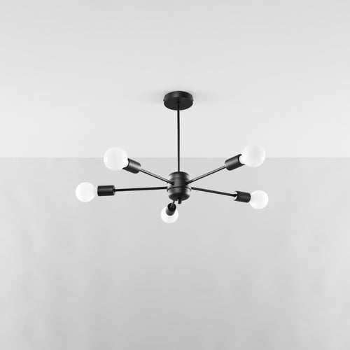 Sollux Lighting Kroonluchter LANGO 5 zwart - 66x66x46cm