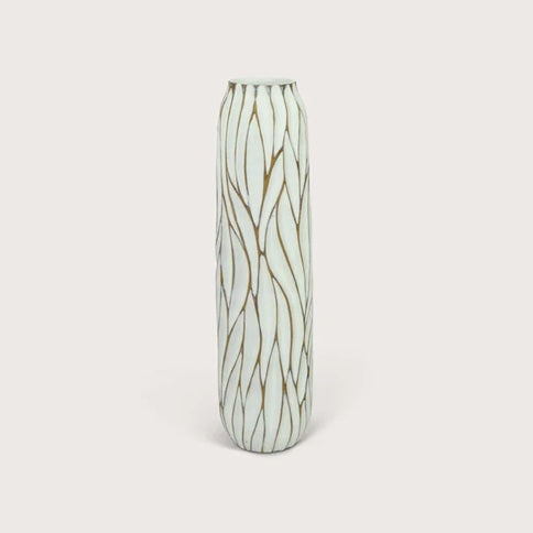 Maxifleur Vaas Wave Wit Bruin D16 H75
