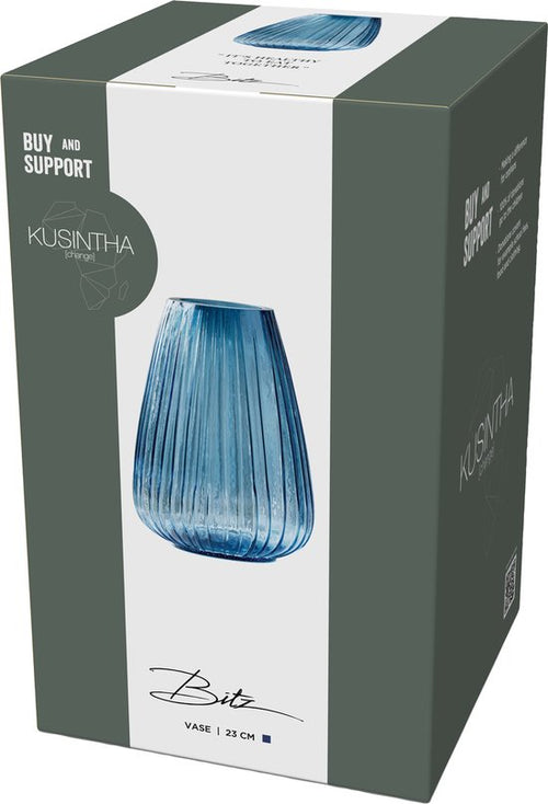 BITZ Kusintha Vaas 22 cm Blauw - vtwonen shop