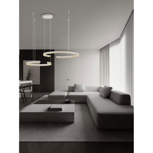 Nova Luce GREAMY Geïntegreerde LED-hanglamp voor plafond, zandwit, Triac dimbaar, 49W, 3668lm, 3000K
