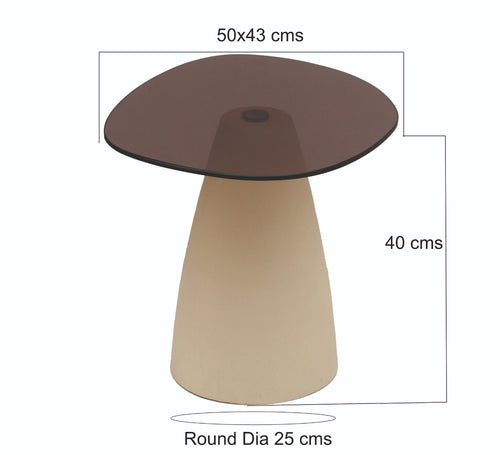 Brix salontafel Mylon beige - glas - 50 cm