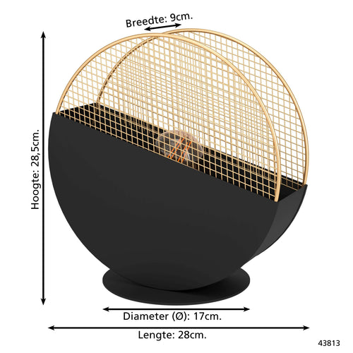 EGLO tafellamp Mumbles - e27 - 28,5 cm - zwart/goud - vtwonen shop