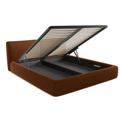 LaMiaSofa Bed met opbergruimte Milano - velours - terracotta - 200x228x82