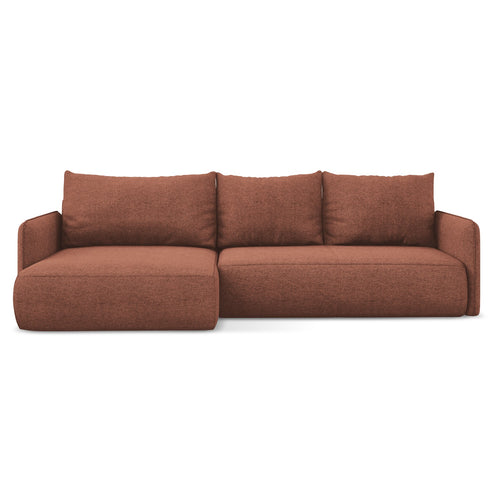 LaMiaSofa hoekbank links Palermo - chenille stof - gedempt roze - 240x148x86