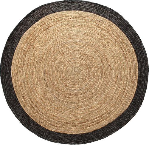 Mrcarpet Rond jute vloerkleed Naturel/antraciet 120cm - vtwonen shop